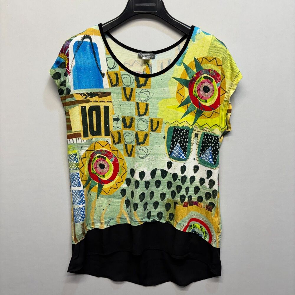 Simply Art By Dolcezza Women Blouse Top Shirt Size Medium Artsy C099 -16